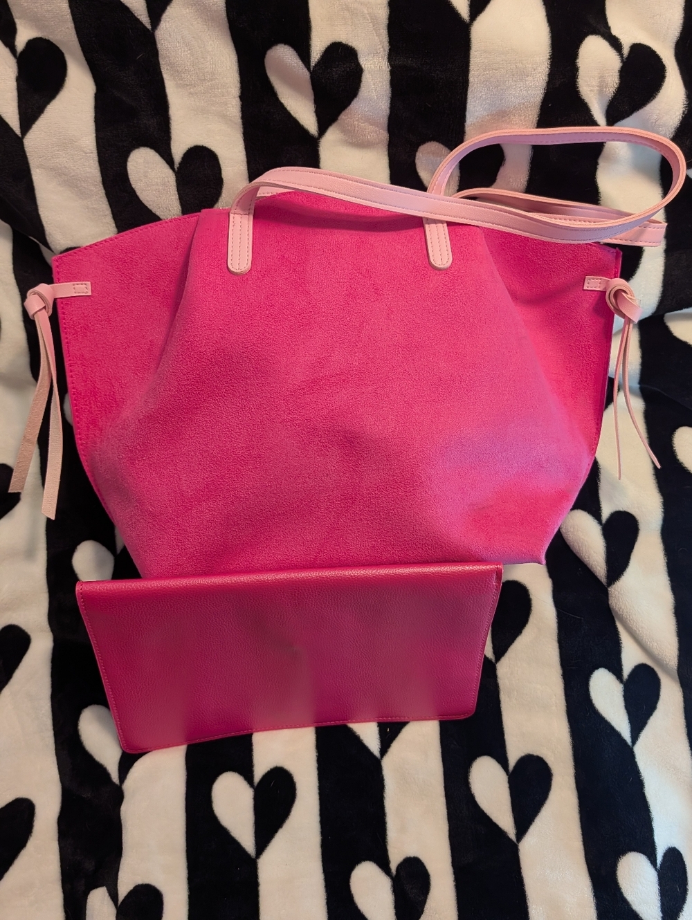 🆕 Juicy Couture Pink Tote with Pink Studded Clutch - Picture 12 of 16